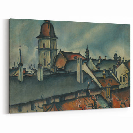 View of Košice Realism Art Print - Classical Realism Canvas Wall Decor