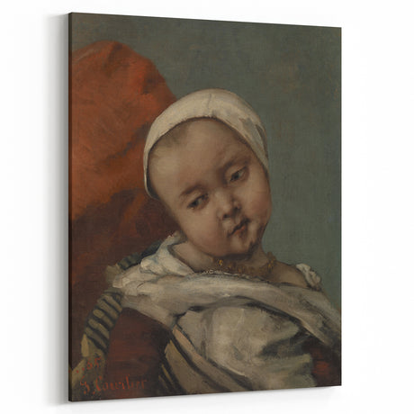 Head of Baby (Tête d'enfant) Realism Art Print - Courbet Classic Portrait
