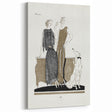 Elegant Art Deco Wall Art - Two Fashionable Women and Dog Illustration
