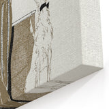 Elegant Art Deco Wall Art - Two Fashionable Women and Dog Illustration