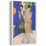 Art Deco Wall Art - Elegant Women with Cigarette Holders in Garden Scene
