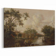 Town with River Realism Art Print - Serene Dutch Landscape Scene