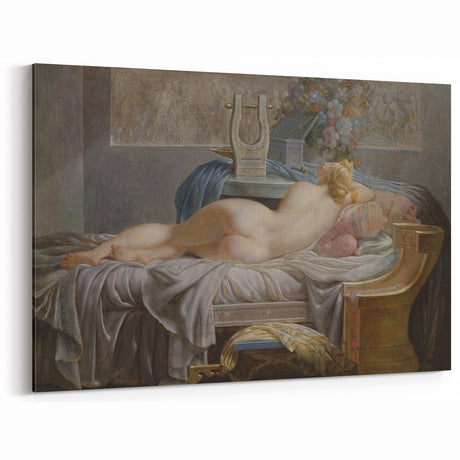 Sappho Neoclassical Realism Art Print - Jean-Baptiste Regnault Classic Nude