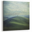 Country Life Art - Birds in Flight Over Serene Green Hill Landscape