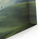 Country Life Art - Birds in Flight Over Serene Green Hill Landscape