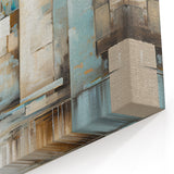 Modern Cathedral Abstract Architecture Art - Beige and Blue Print