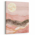 Abstract Landscape with Moon in Soft Pinks - Modern Nature Wall Art