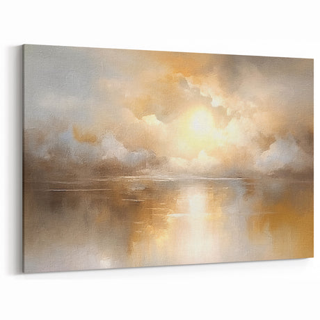 Sunlit Abstract Landscape in Warm Tones - Contemporary Nature Wall Art