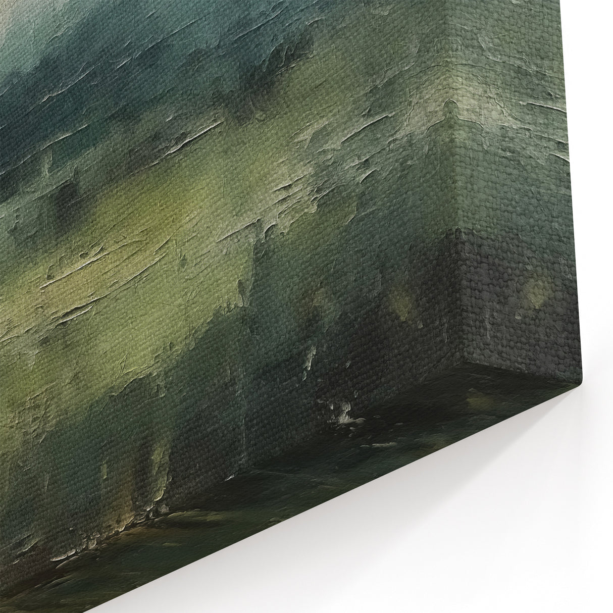 Abstract Nature Scene in Deep Greens - Modern Landscape Canvas Art
