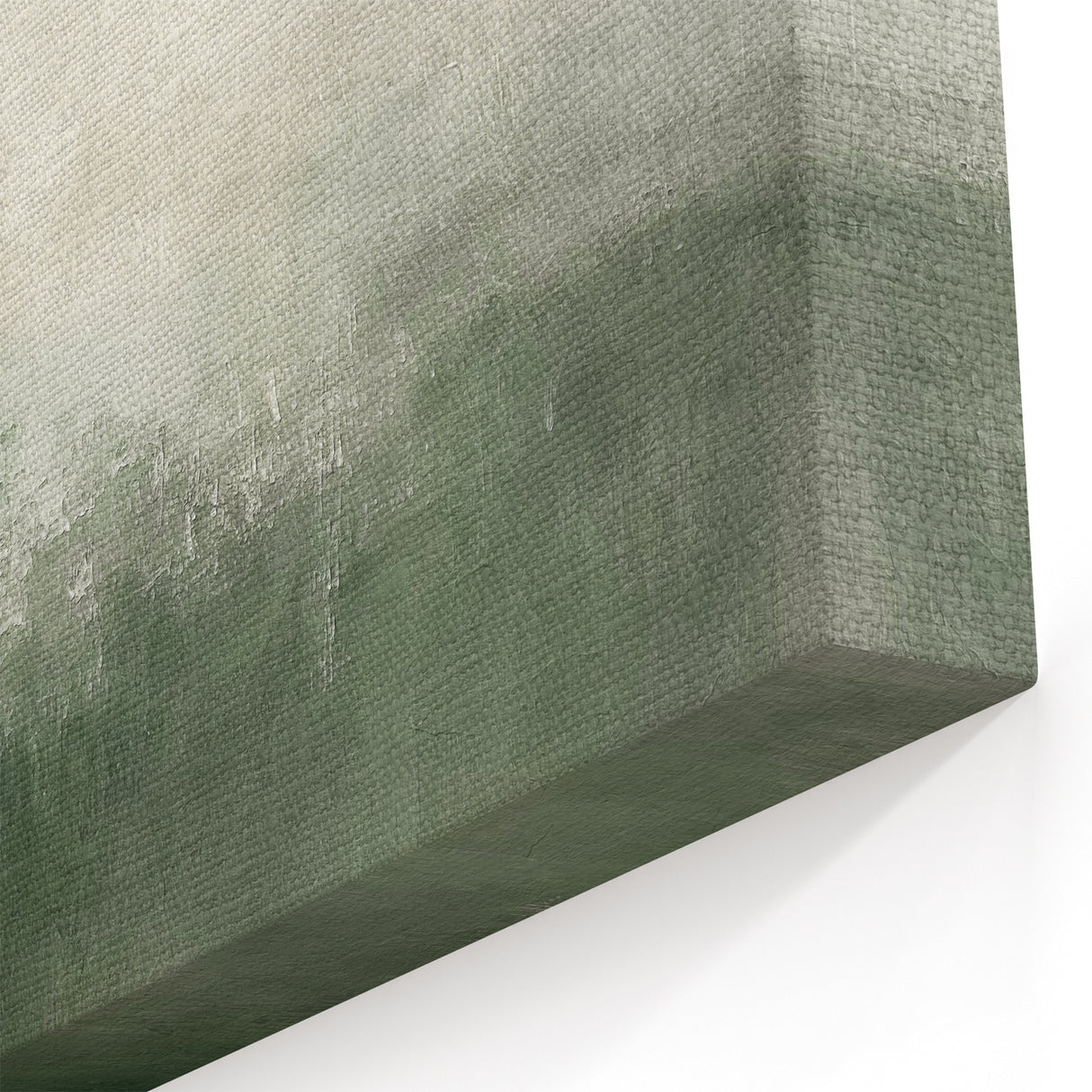 Soft Abstract Landscape in Green and Gray - Minimalist Nature Wall Art
