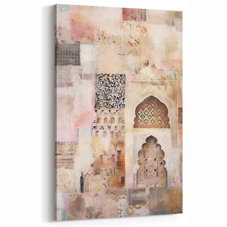 Ornate Architectural Abstract – Textured Vintage Wall Art Canvas Print