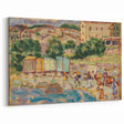 Modern Beach and Village Scene - Contemporary Art Print for Trendy Home Decor