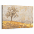 Rustic Golden Tree Landscape - Minimalist Abstract Canvas Wall Art