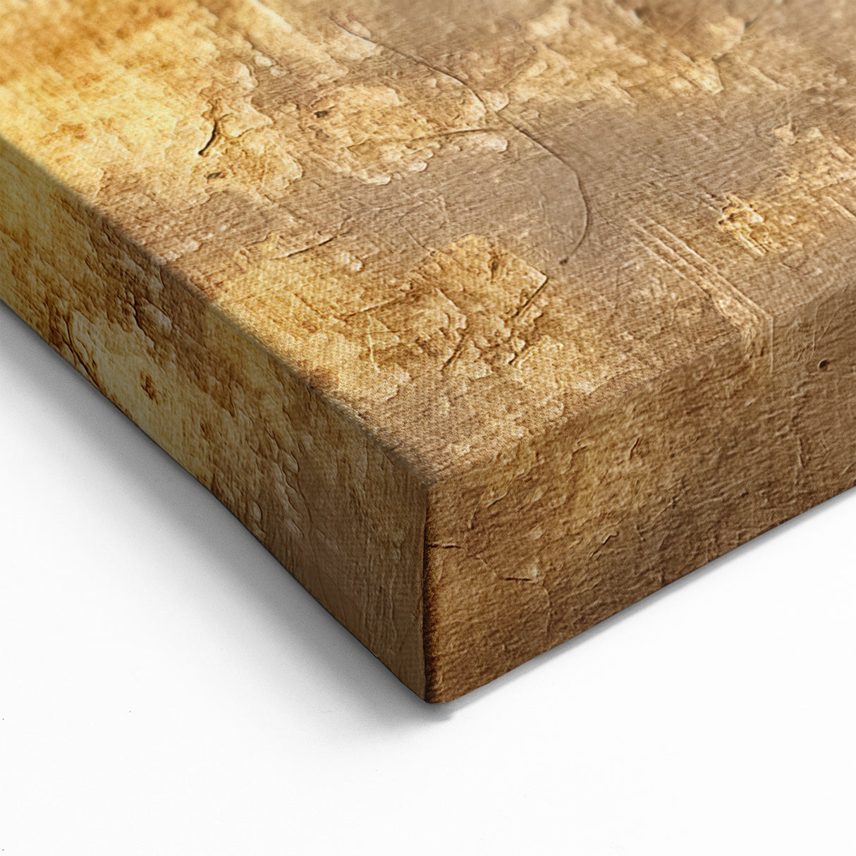 Rustic Golden Tree Landscape - Minimalist Abstract Canvas Wall Art