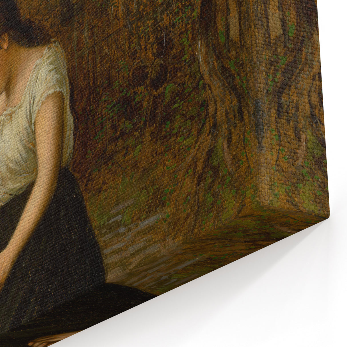 Realism Art Print of Woman in Cemetery - Detailed Classical Realism Canvas