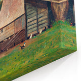 Farmyard with Ducks and Chickens Print - Winslow Homer Realism Canvas Art