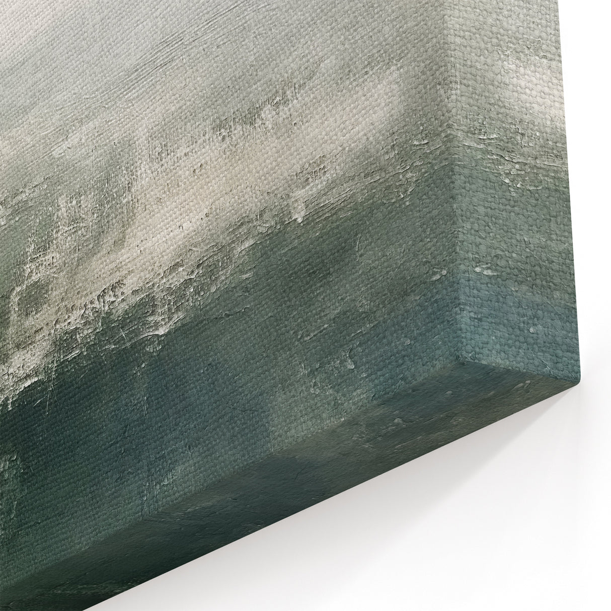 Soft Misty Landscape - Minimalist Green and Gray Abstract Canvas Art