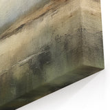 Misty Horizon - Minimalist Beige and Gray Abstract Landscape Canvas