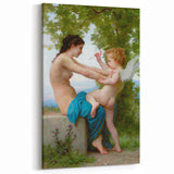 A Young Girl Defending Herself against Eros - Bouguereau Classical Art Print