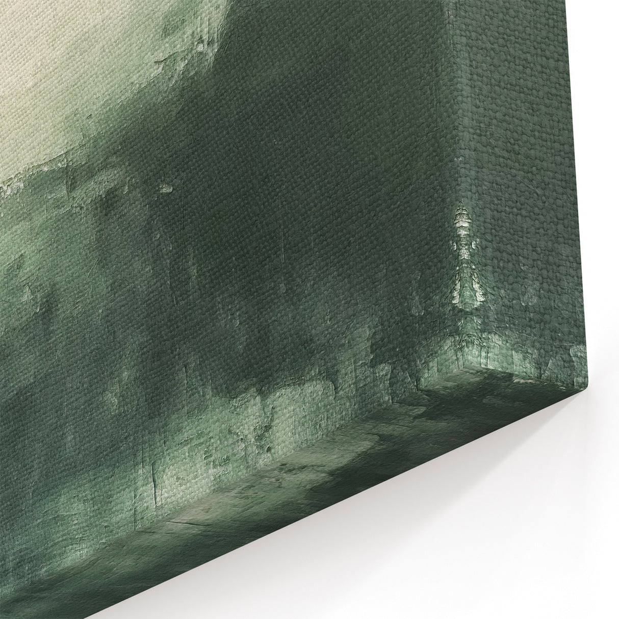 Modern Landscape Abstract - Deep Green Misty Landscape Wall Art
