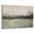 Modern Landscape Abstract - Serene Misty Lake Wall Art