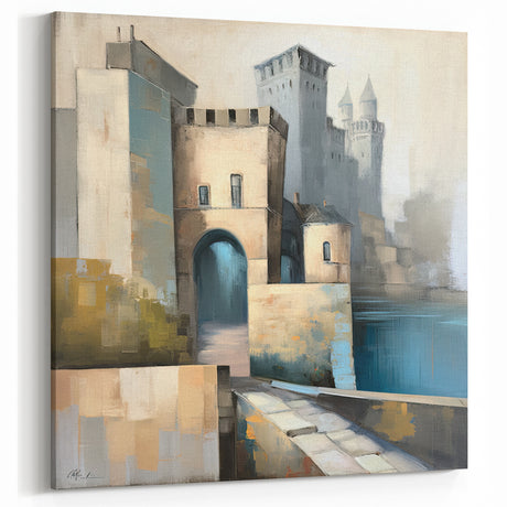 Medieval Fortress Architecture Art - Abstract Castle Canvas Print