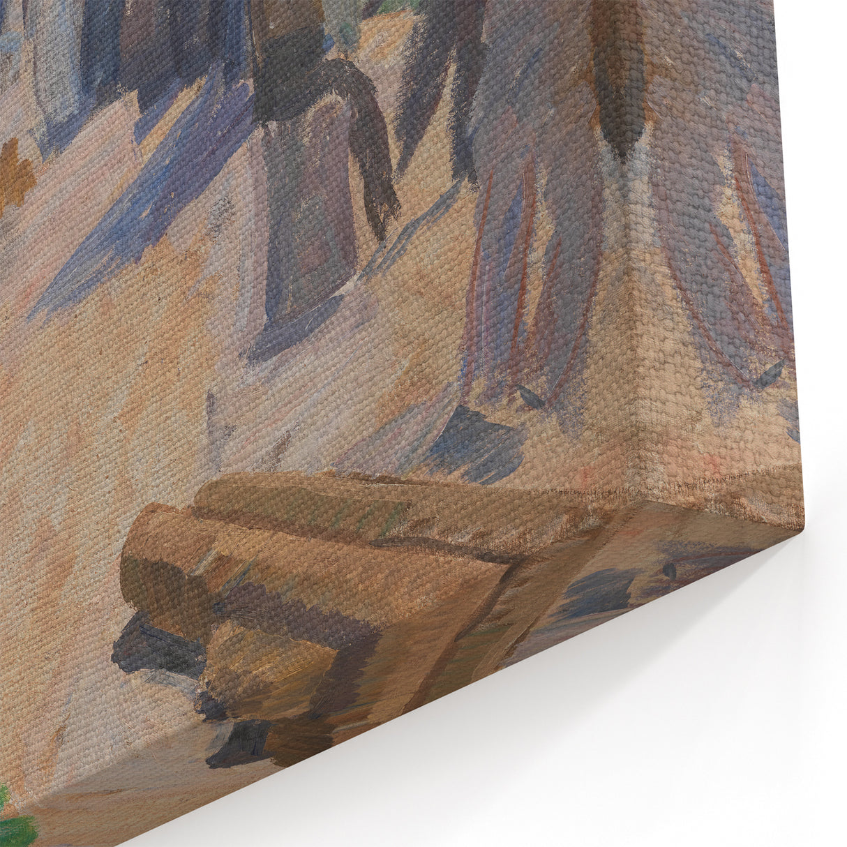 Modern Coastal Scene - Abstract Impressionist Art Print of Seaside Life