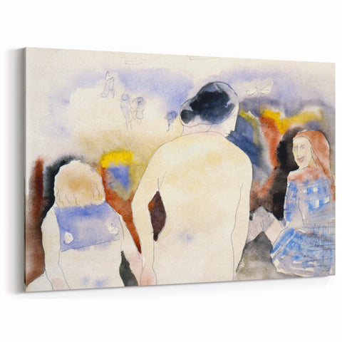 Modern Watercolor Family Scene - Soft Art Print of Figures by Charles Demuth