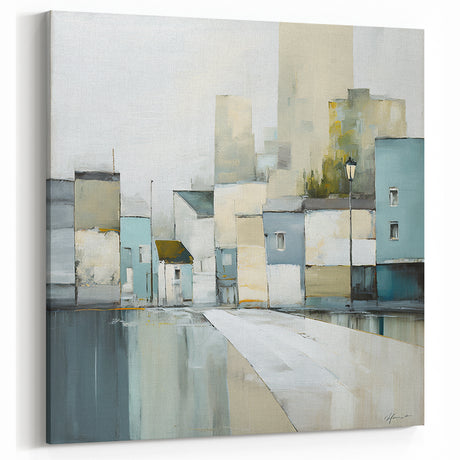 Modern Cityscape Wall Art - Abstract Urban Street Canvas Decor