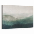 Serene Mountain Abstract Landscape – Soft Green Hues on Canvas