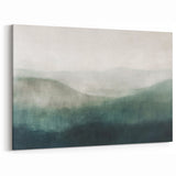 Serene Mountain Abstract Landscape – Soft Green Hues on Canvas