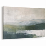 Misty Mountain Abstract Landscape – Cool Tones Canvas for Tranquil Decor