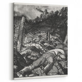 Dynamic Modern War Scene – Black & White Art Print by Bellows