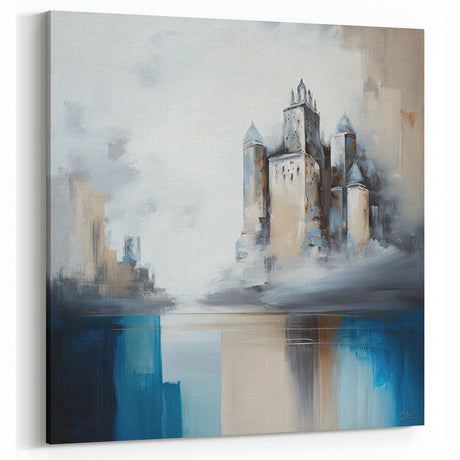 Fantasy Castle Architecture Art - Abstract Mystical Landscape Canvas Print