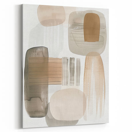 Minimalist Abstract Art in Neutral Earth Tones - Modern Simple Wall Decor