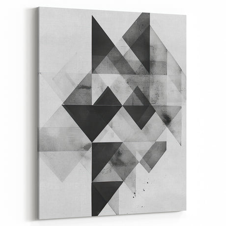 Minimalist Abstract Geometric Art in Black and White - Modern Wall Decor