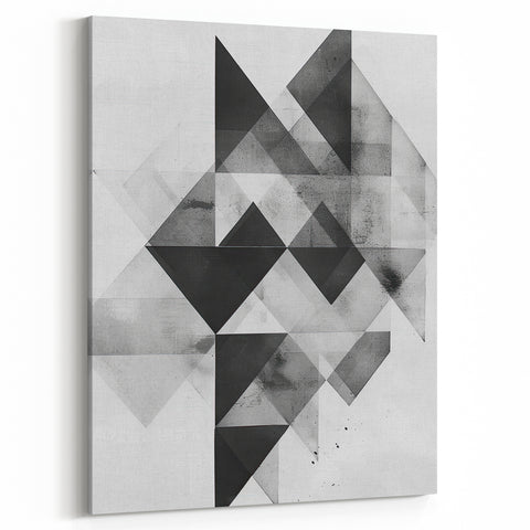 Minimalist Abstract Geometric Art in Black and White - Modern Wall Decor