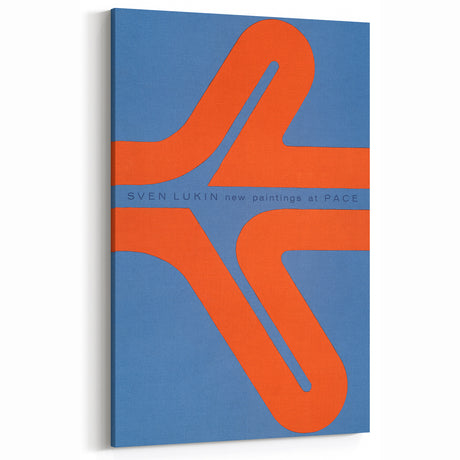 Modern Wall Art Print - Bold Abstract Shapes in Blue and Orange - Retro Decor