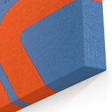 Modern Wall Art Print - Bold Abstract Shapes in Blue and Orange - Retro Decor