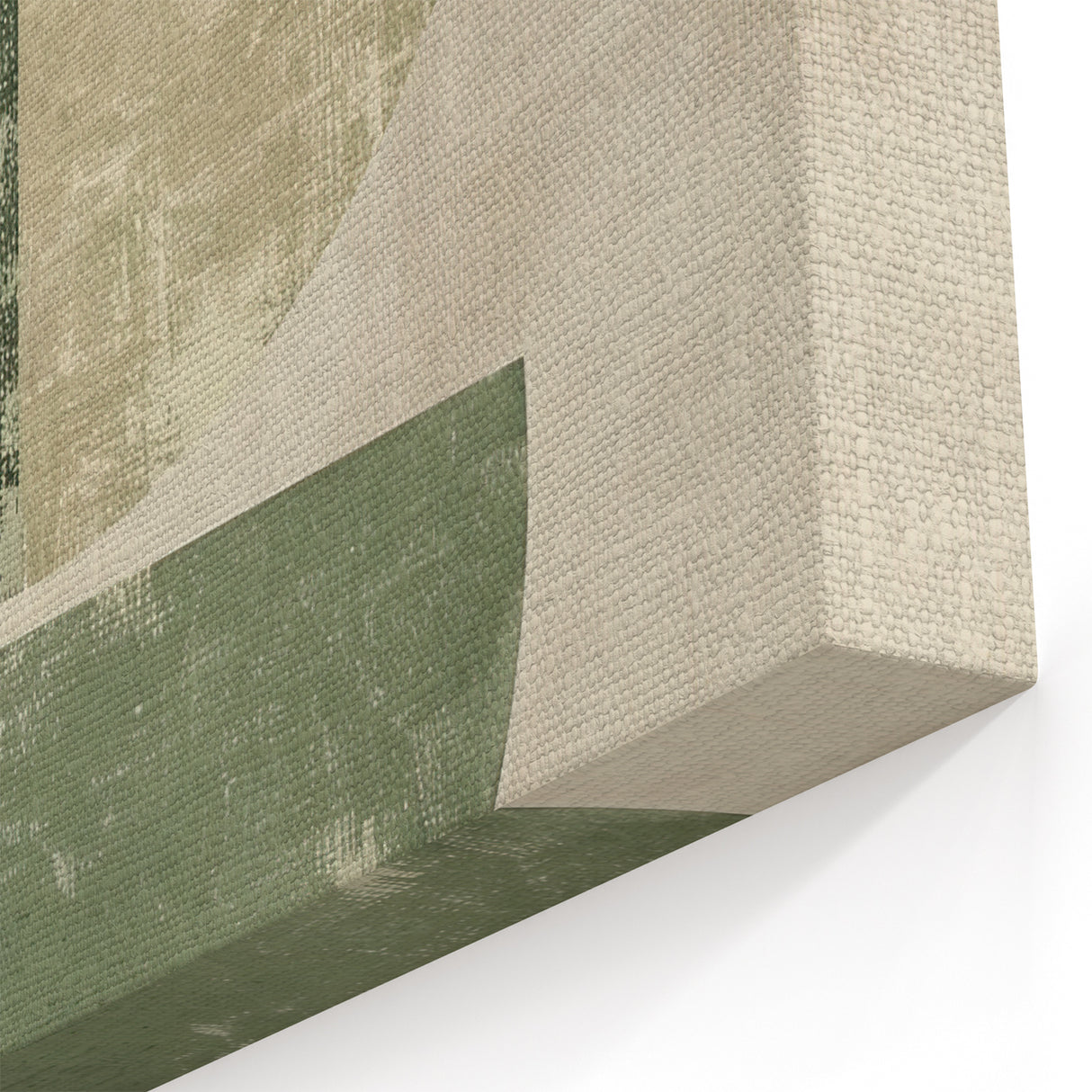 Minimalist Geometric Art in Green Tones - Modern Abstract Wall Decor