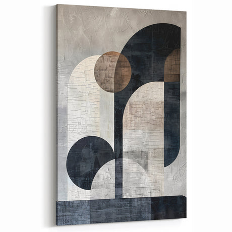 Textured Geometric Abstract Art in Black and Brown - Modern Wall Decor