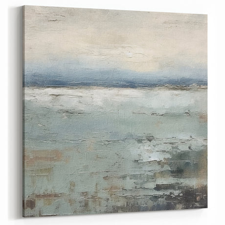 Contemporary Landscape Abstract - Serene Ocean Hues Wall Art Canvas