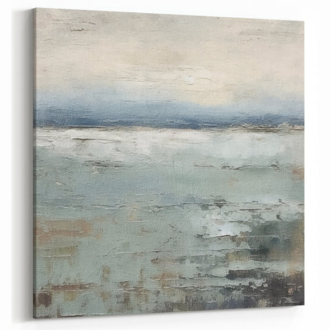 Contemporary Landscape Abstract - Serene Ocean Hues Wall Art Canvas