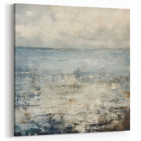 Modern Landscape Wall Art - Soft Horizon Abstract Seascape Canvas