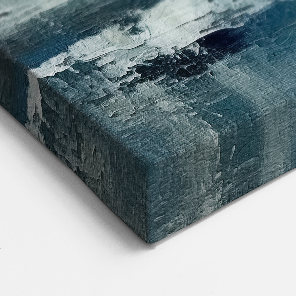 Contemporary Seascape Wall Art - Misty Horizon and Ocean Waves Canvas