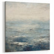 Abstract Ocean Landscape - Calm Blue Horizon and Cloudy Sky Canvas Art