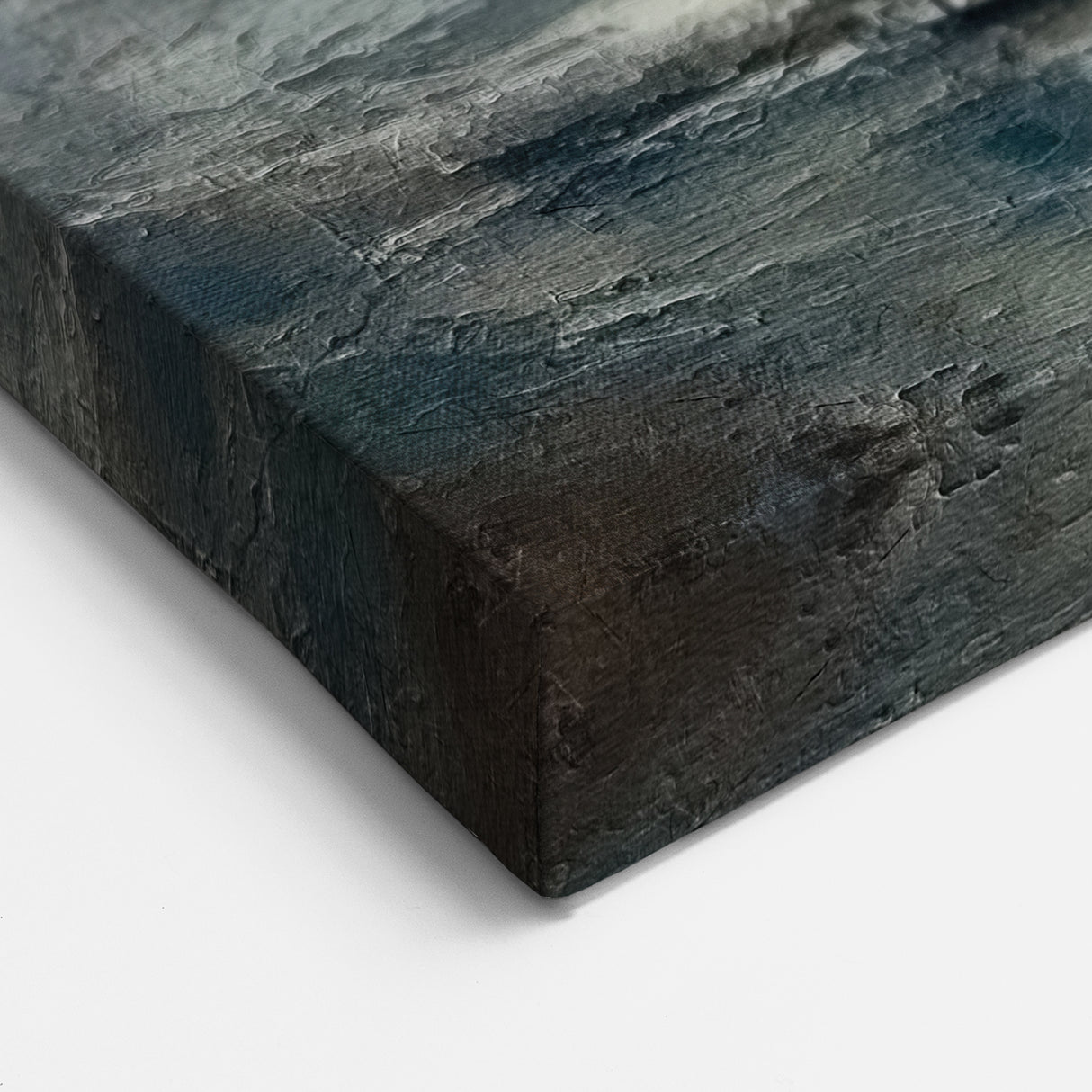 Abstract Ocean Landscape - Calm Blue Horizon and Cloudy Sky Canvas Art