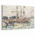 Modern Wall Art: Nautical Scene at Saint-Malo Harbor, Abstract Style