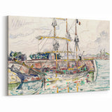 Modern Wall Art: Nautical Scene at Saint-Malo Harbor, Abstract Style