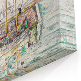 Modern Wall Art: Nautical Scene at Saint-Malo Harbor, Abstract Style